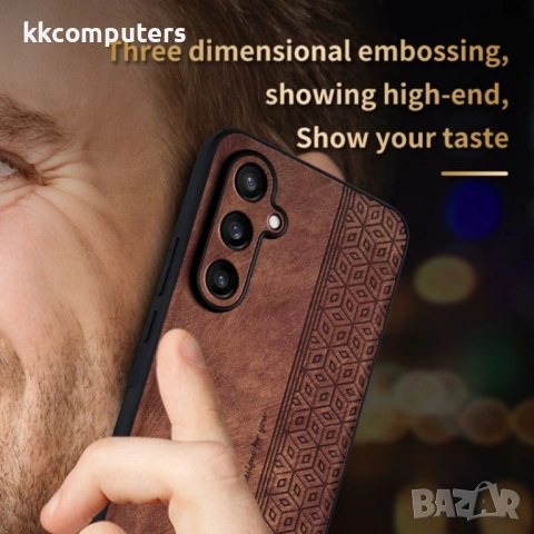 Samsung Galaxy S24 FE 5G AZNS Удароустойчив Кожен Калъф и Протектор, снимка 5 - Калъфи, кейсове - 52648108