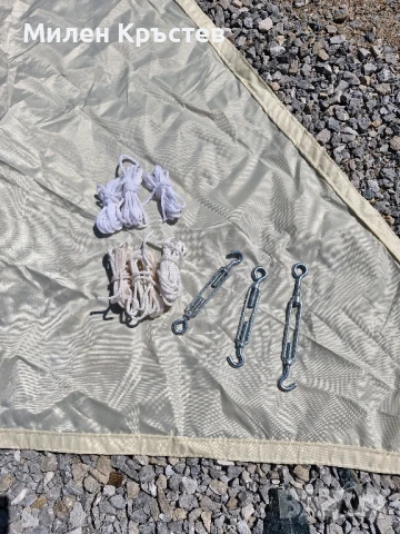 Тенти ,триъгълни с обтегачи и въжета , снимка 5 - Градински мебели, декорация  - 51095884