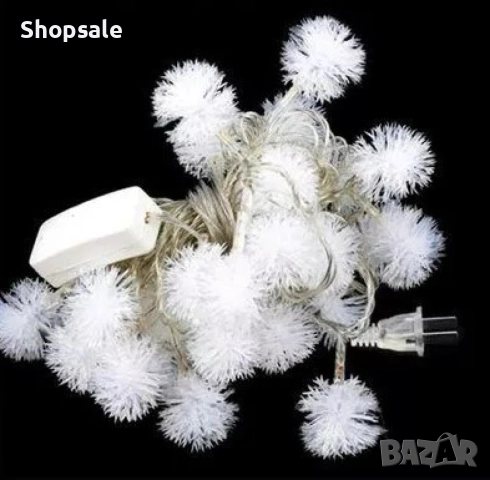 Многоцветни коледни LED лампички с топчета с щепсел- Многоцветни, дължина - 5м ,28 бр. лампички., снимка 7 - Декорация за дома - 52485661