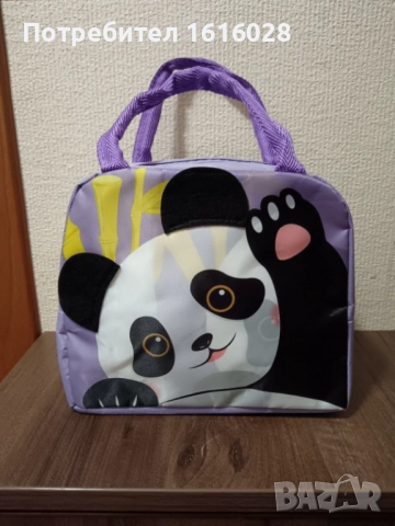 Термо чанта в лилав цвят с Панда., снимка 2 - Други - 51710481