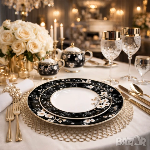 Сервизи за хранене Y o L i S a - лукс, използваеми в миялна машина ! ✨🖤, снимка 11 - Други стоки за дома - 52452822