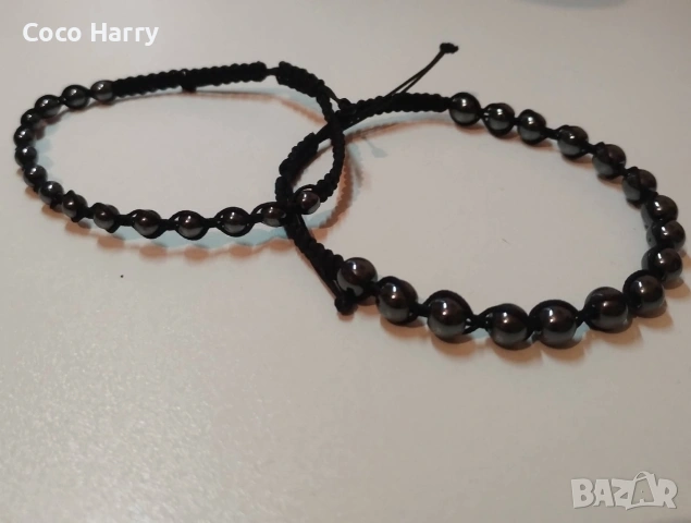 Гривни за двойки с Хематит,ръчно изработени, снимка 3 - Рокли - 53054910