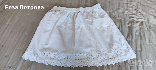 Бяла памучна лятна пола, снимка 1 - Поли - 46414510