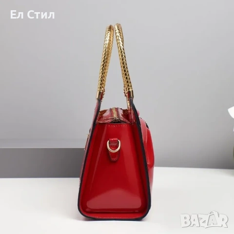 💕Дамска лачена чанта, снимка 3 - Чанти - 53562819