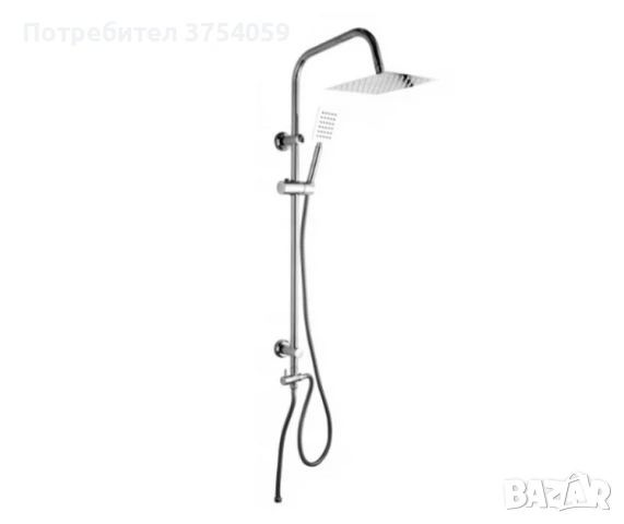 Хромиран горен душ комплект, смесител тип дъждовен душ Schütte, снимка 2 - Душове - 53175458