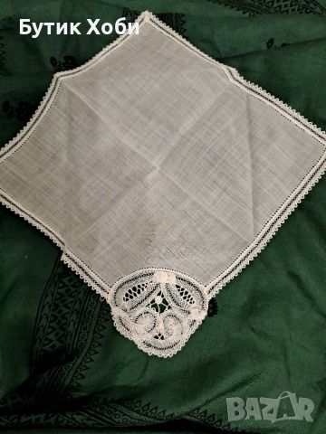 Ретро комплект кърпички с брюкселска дантела, снимка 2 - Антикварни и старинни предмети - 46311817