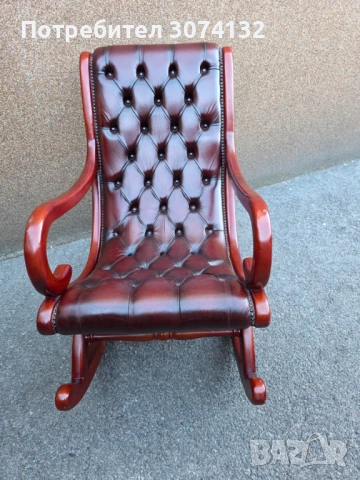 Люлеещ стол в стил Честърфийлд, снимка 2 - Столове - 53711881