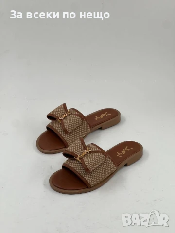 Yves Saint Laurent Дамски Кафеви Чехли Код E507, снимка 3 - Чехли - 50706354