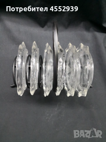 Кристална бутилка и чинийки , снимка 11 - Сервизи - 53740031