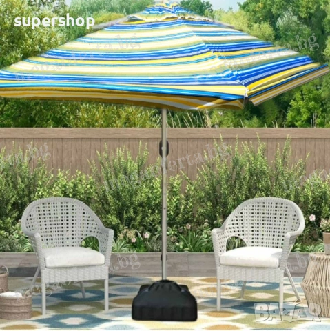 Голям Градински Чадър 250х250см. с Клапа Против Вятър , снимка 4 - Градински мебели, декорация  - 53891804