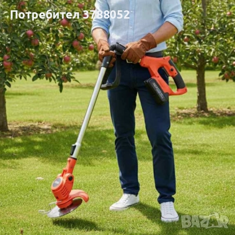 Телескопичен акумулаторен тример за трева 48V с две батерии – мощен, лек и без кабели, снимка 2 - Други машини и части - 52220258