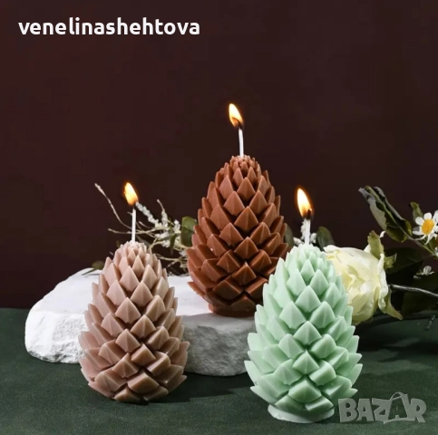 3D голяма шишарка силиконов молд форма свещи гипс сапун смола фондан шоколад 