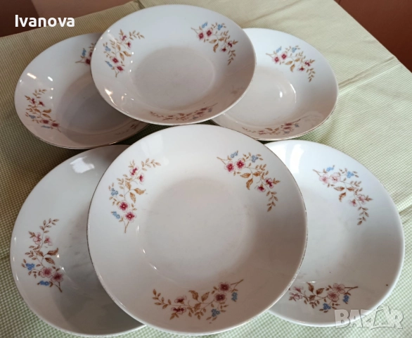 Порцеланови чинии за супа български 6  бр.