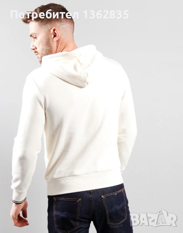 НОВ оригинален бял / екрю суичър горнище FRED PERRY размер S от Англия, снимка 3 - Суичъри - 53131720