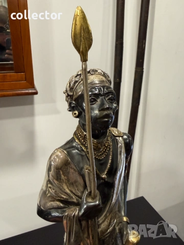 Италианска сребърна фигура Clarté от серията на Masai. №7989, снимка 4 - Антикварни и старинни предмети - 53933789