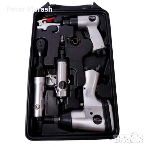 ПРОМО ПАКЕТ Пневматични инструменти 72ч + Компресор за въздух 25л. KraftWorld, снимка 5 - Куфари с инструменти - 50498398