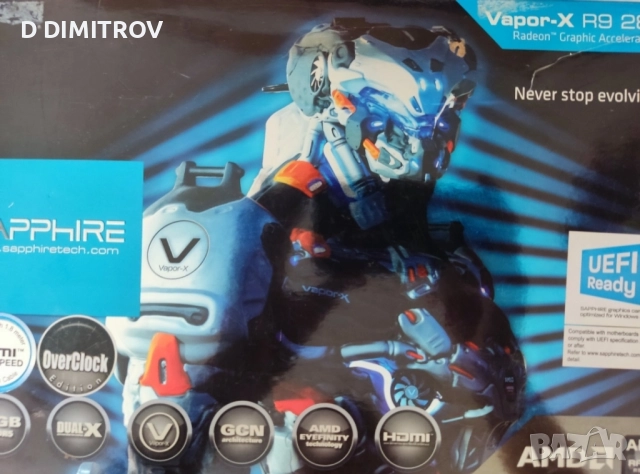 Видео карта AMD R9 280X SAPPHIRE VAPOR-X, снимка 3 - Видеокарти - 52453124