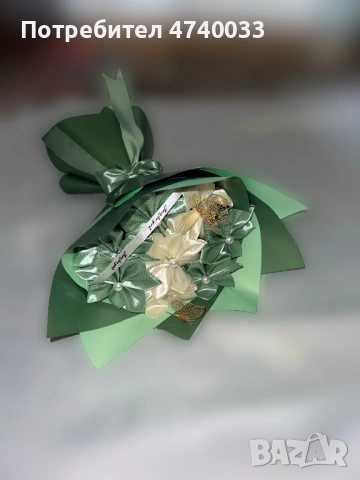 Сатенен букет от плумерии 60 см., снимка 3 - Декорация за дома - 54053630