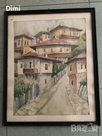 КОЛЬО КОЛЕВ /1905 - 1950/ акварел/пейзаж , снимка 2 - Картини - 52814904