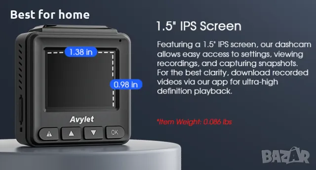 Видеорегистратор Avylet A1 Dash Cam Wi-Fi 2K, снимка 12 - Аксесоари и консумативи - 48460811