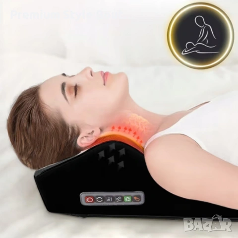 Ергономична масажна възглавница - 3 нива на интензивност и загряваща функция за пълен релакс