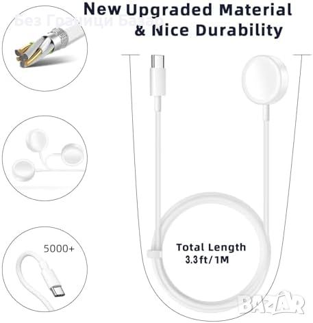 Нов Високоскоростен USB-C Магнитен Кабел за часовник Apple Watch Series 9-2, снимка 2 - Друга електроника - 46427418