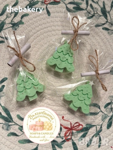 Коледни сапунчета- Елха,Мандарина,Снежинка,Еленче,Къща , снимка 4 - Коледни подаръци - 52578617