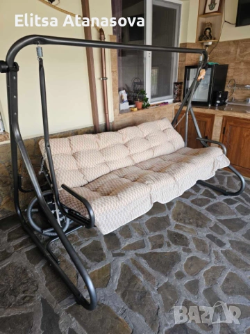 Градинска триместна люлка с функция легло