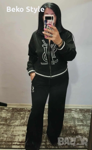 Дамски памучен екип YSL наличен в черно и кафяво, снимка 2 - Спортни екипи - 52102664