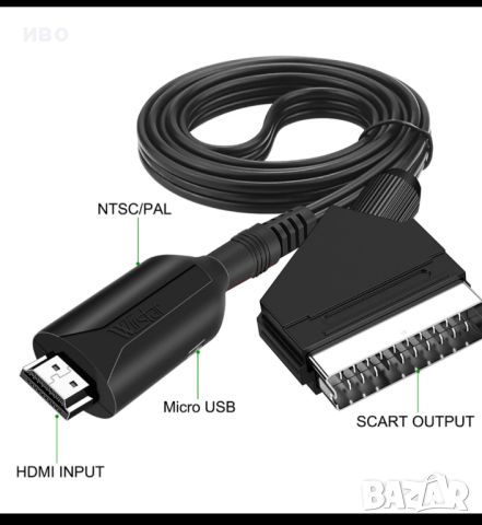 Преобразуващ кабел  HDMI to Scart, снимка 5 - Кабели и адаптери - 46636598