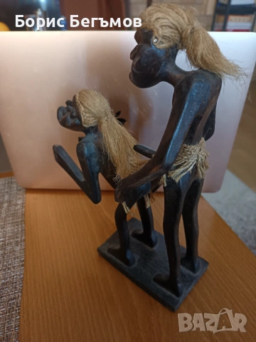 Африканска Дървена Фигура - Ръчна Изработка, снимка 7 - Статуетки - 53271978