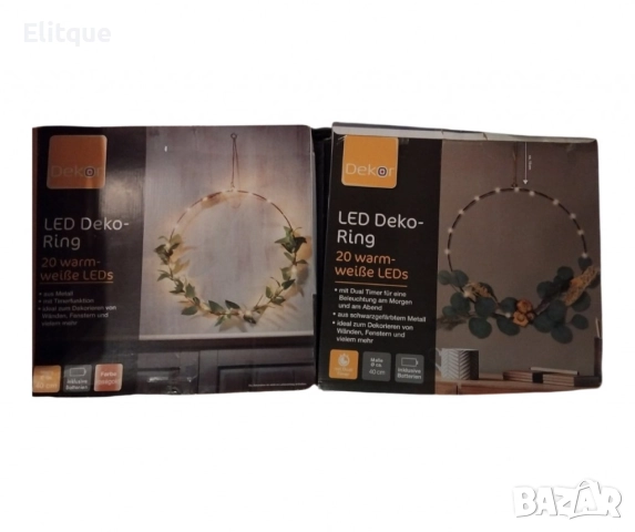 LED декоративен пръстен 20 топли бели светодиода, снимка 7 - Други стоки за дома - 52684526