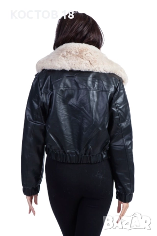Зимно късо кожено яке 4257, снимка 8 - Якета - 52500612