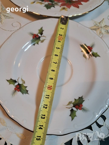 немски порцеланов сервиз за кафе дъбов лист Johann Feltmann 33/2, снимка 6 - Сервизи - 53396157