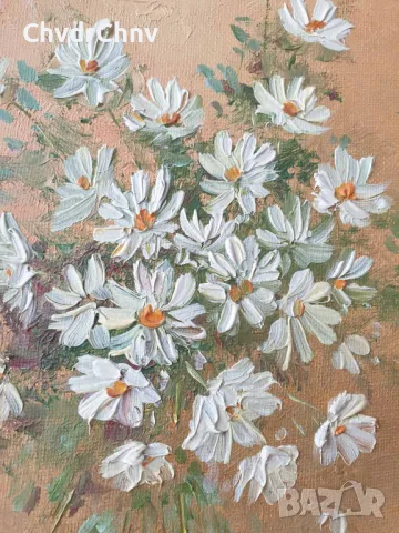 39x34см/2бр картини масло върху платно/натюрморт-цветя/картина в дървена рамка, снимка 8 - Картини - 48427931