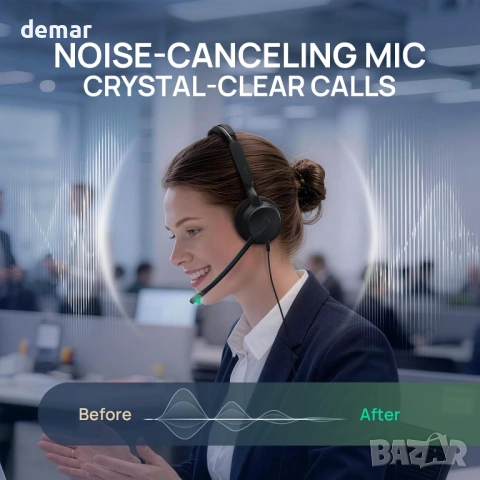 Yealink YHS36 E2 Кабелни слушалки за настолни телефони, QD към RJ9, снимка 4 - Слушалки и портативни колонки - 54013942