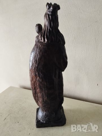 Стара дървена статуетка-дева Мария с Младенеца, снимка 4 - Други ценни предмети - 45694242