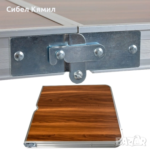 Комплект сгъваема къмпинг маса с 4 стола, Регулируема височина, Дизайн "куфар", снимка 6 - Градински мебели, декорация  - 53908869
