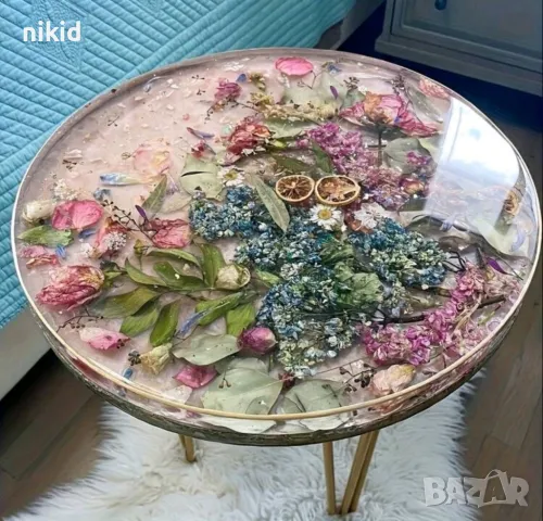 Грамадна кръгла кръг основа подложка за маса поднос табла силиконов молд форма смола гипс, снимка 4 - Форми - 50062037