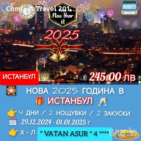 Нова година 2025 г. в Истанбул, снимка 1 - Празнични оферти - 47911593