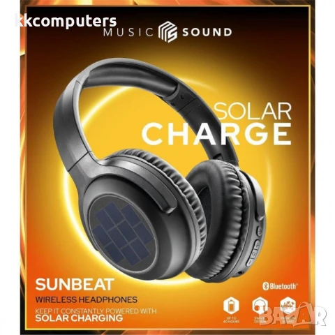 Music Sound Bluetooth слушалки със соларни панели, снимка 5 - Слушалки и портативни колонки - 50601841