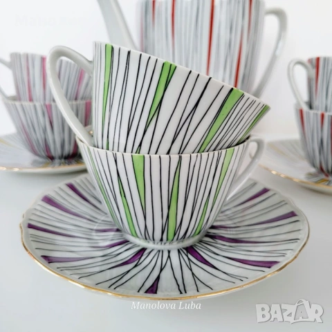 Сервиз за чай или дълго кафе Китка Нови Пазар., снимка 8 - Антикварни и старинни предмети - 53123765