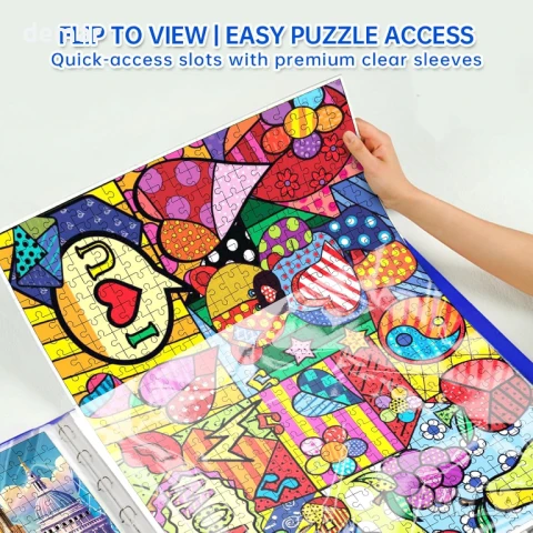 MOZOOSON Папка за съхранение на пъзели, Аксесоари за пъзели с 25 джоба, синя, снимка 5 - Пъзели - 50779960