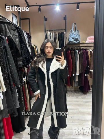 дълго палто с колан , снимка 9 - Палта, манта - 53286345