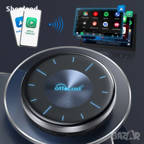 Безжичен адаптер, съвместим с Apple CarPlay и Android Auto, Ottocast P3 8GB128GB, Netflix  YouTube  , снимка 4 - Аксесоари и консумативи - 51889979