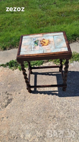 Малка помощна масичка с плочки, снимка 3 - Маси - 54121088