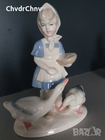 GDR статуетки 19-22см/ГДР Графентал стара немска порцеланова фигура-композиция/момиче с гъски-патки, снимка 12 - Статуетки - 52495990