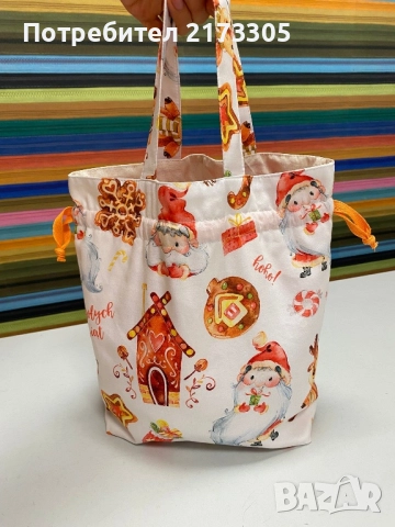 Коледни торбички(подаръчни)текстилни, снимка 10 - Коледни подаръци - 52179394