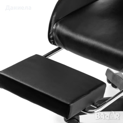 Черен геймърски стол с прибираща се поставка за крака – максимален комфорт при дълги часове игра, снимка 9 - Столове - 53237894