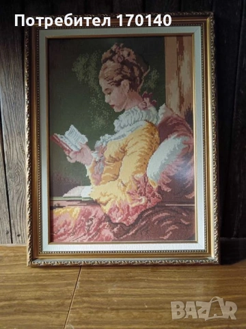 Гоблен момиче със книга, снимка 3 - Гоблени - 53569710